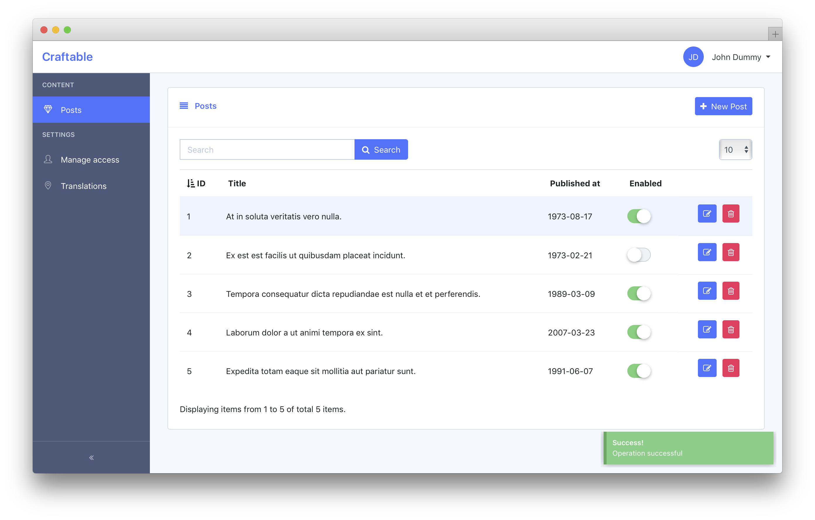 Notification example Notification example